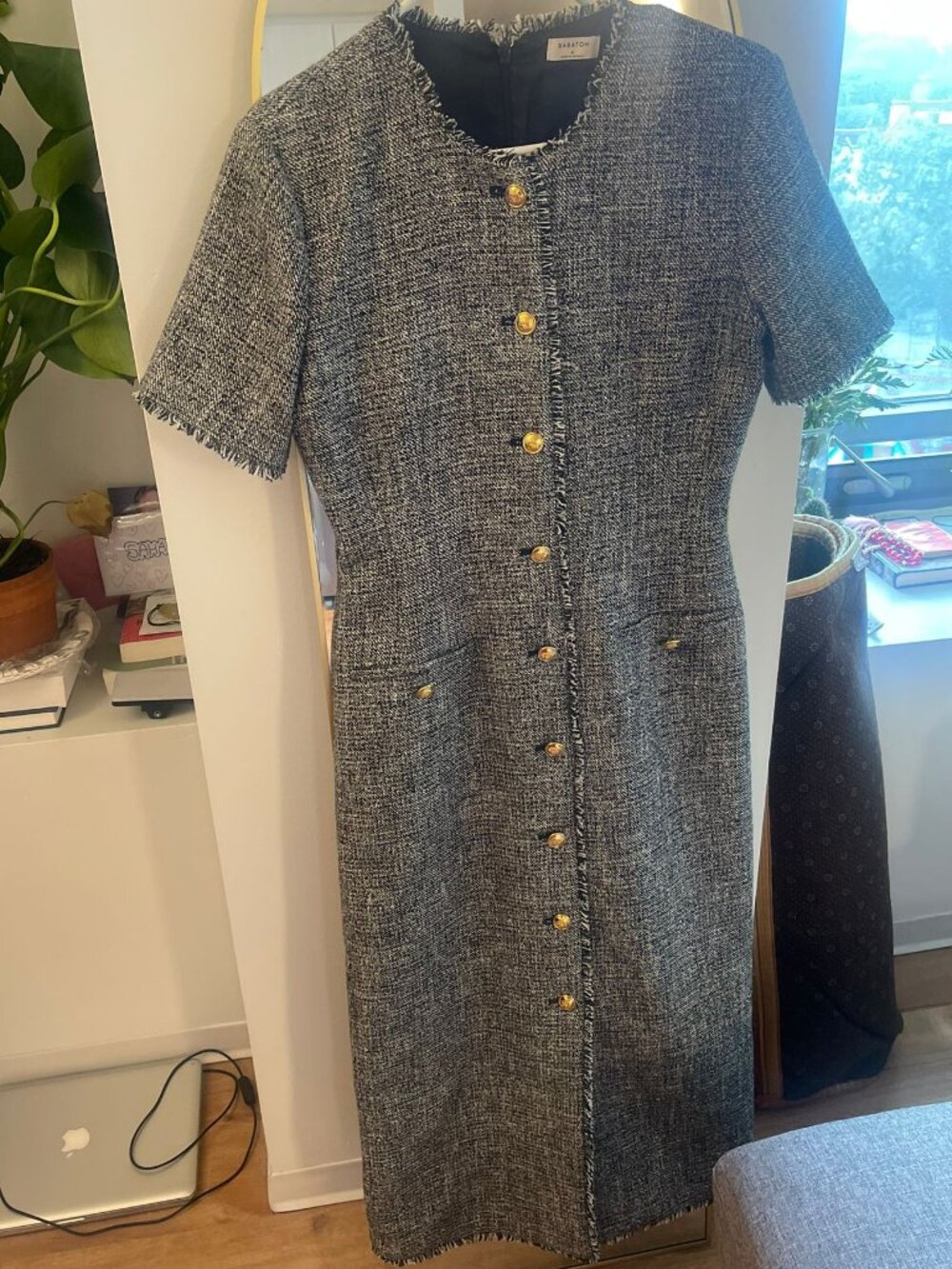 Babaton Vanderbilt Tweed Midi Dress Size 4 | Old Money | Like New